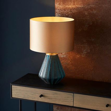 Endon 93059 - Stolní lampa ALYSSIA 1xE27/10W/230V zlatá/modrá