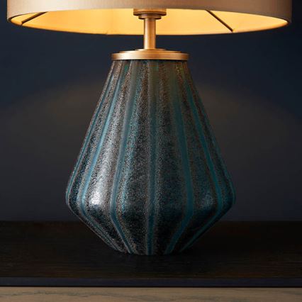 Endon 93059 - Stolní lampa ALYSSIA 1xE27/10W/230V zlatá/modrá