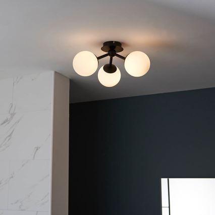 Endon 93489 - Koupelnový přisazený lustr FRIO 3xG9/3W/230V IP44 černá