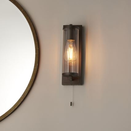 Endon 94077 - Koupelnové nástěnné svítidlo TAYLOR 1xE27/10W/230V IP44 hnědá