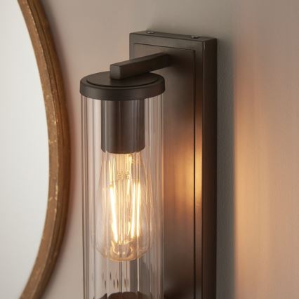 Endon 94077 - Koupelnové nástěnné svítidlo TAYLOR 1xE27/10W/230V IP44 hnědá