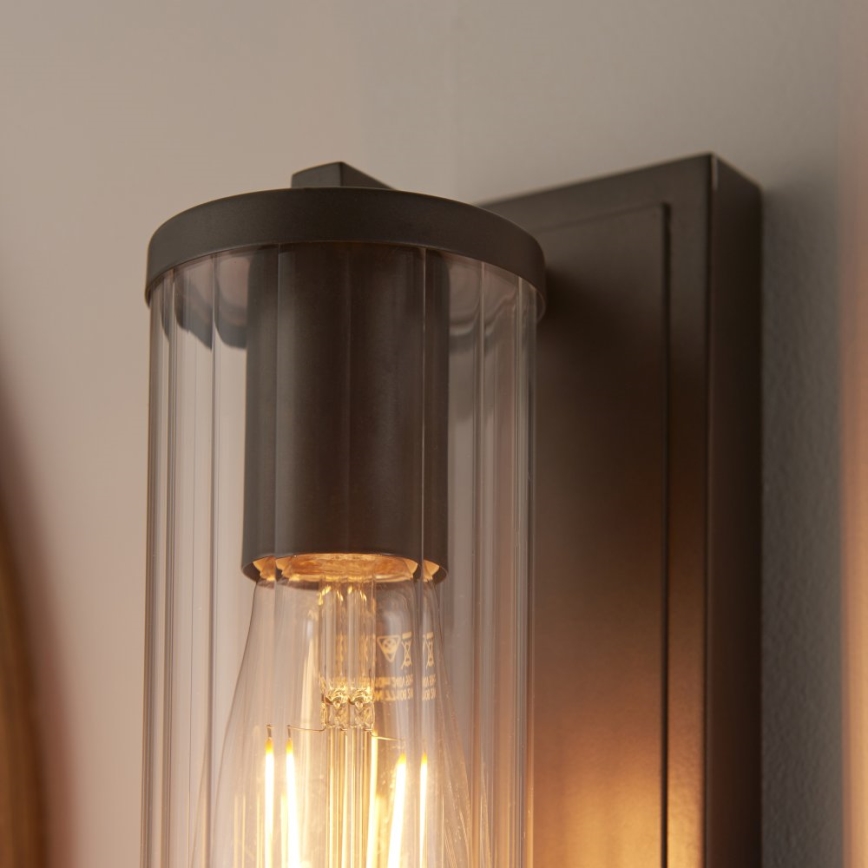 Endon 94077 - Koupelnové nástěnné svítidlo TAYLOR 1xE27/10W/230V IP44 hnědá