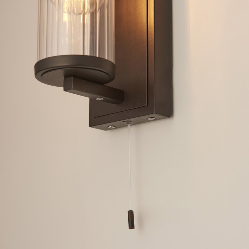 Endon 94077 - Koupelnové nástěnné svítidlo TAYLOR 1xE27/10W/230V IP44 hnědá