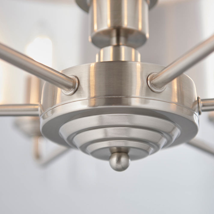Endon 94357 - Lustr na řetězu HIGHCLERE 6xE14/40W/230V pr. 55 cm béžová/matný chrom