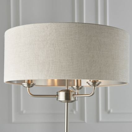 Endon 94359 - Stojací lampa HIGHCLERE 3xE14/40W/230V béžová/lesklý chrom pr. 47 cm