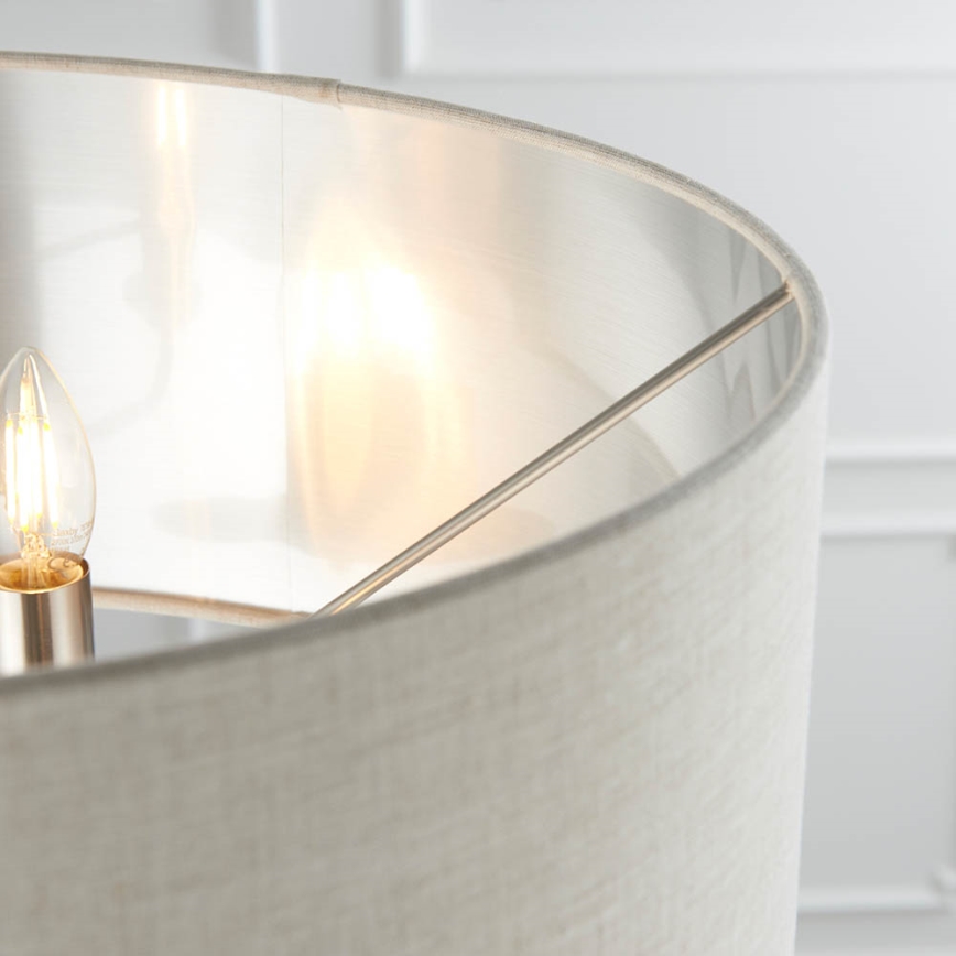 Endon 94359 - Stojací lampa HIGHCLERE 3xE14/40W/230V béžová/lesklý chrom pr. 47 cm