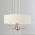 Endon 94361 - Lustr na řetězu HIGHCLERE 3xE14/40W/230V béžová/matný chrom pr. 45 cm