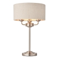 Endon 94369 - Stolní lampa HIGHCLERE 3xE14/18W/230V béžová/matný chrom pr. 32 cm
