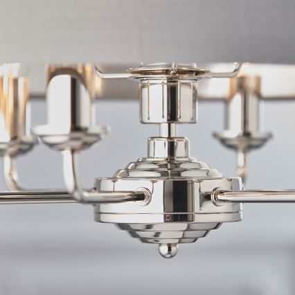 Endon 94373 - Lustr na řetězu HIGHCLERE 6xE14/40W/230V šedá/lesklý chrom
