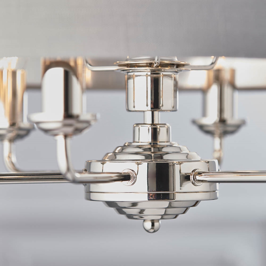 Endon 94373 - Lustr na řetězu HIGHCLERE 6xE14/40W/230V šedá/lesklý chrom