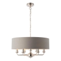 Endon 94373 - Lustr na řetězu HIGHCLERE 6xE14/40W/230V šedá/lesklý chrom pr. 35 cm