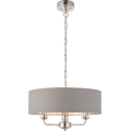 Endon 94377 - Lustr na řetězu HIGHCLERE 3xE14/40W/230V šedá/lesklý chrom