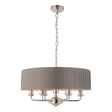 Endon 94397 - Lustr na řetězu HIGHCLERE 6xE14/40W/230V šedá/lesklý chrom