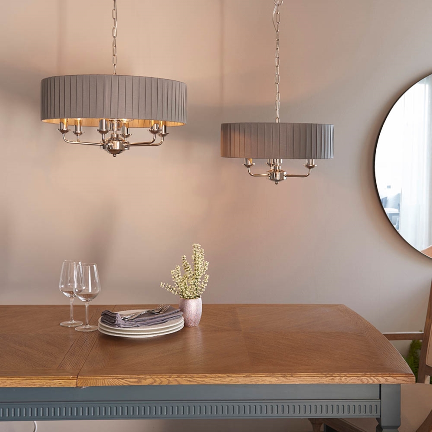 Endon 94397 - Lustr na řetězu HIGHCLERE 6xE14/40W/230V šedá/lesklý chrom