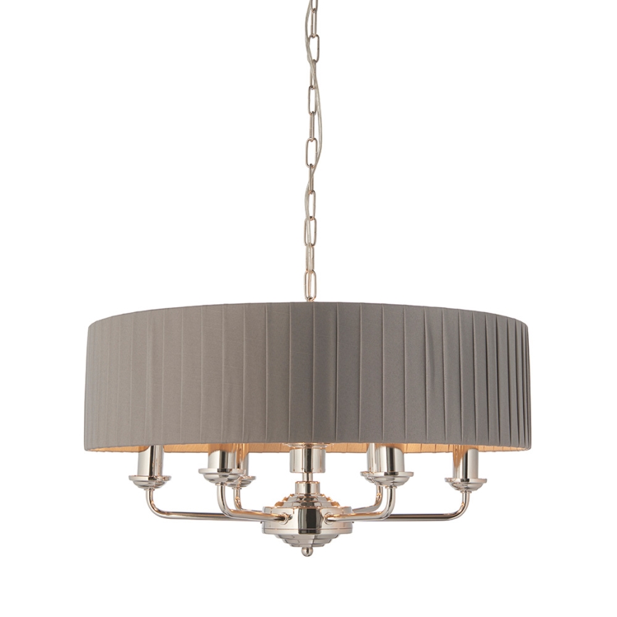 Endon 94397 - Lustr na řetězu HIGHCLERE 6xE14/40W/230V šedá/lesklý chrom