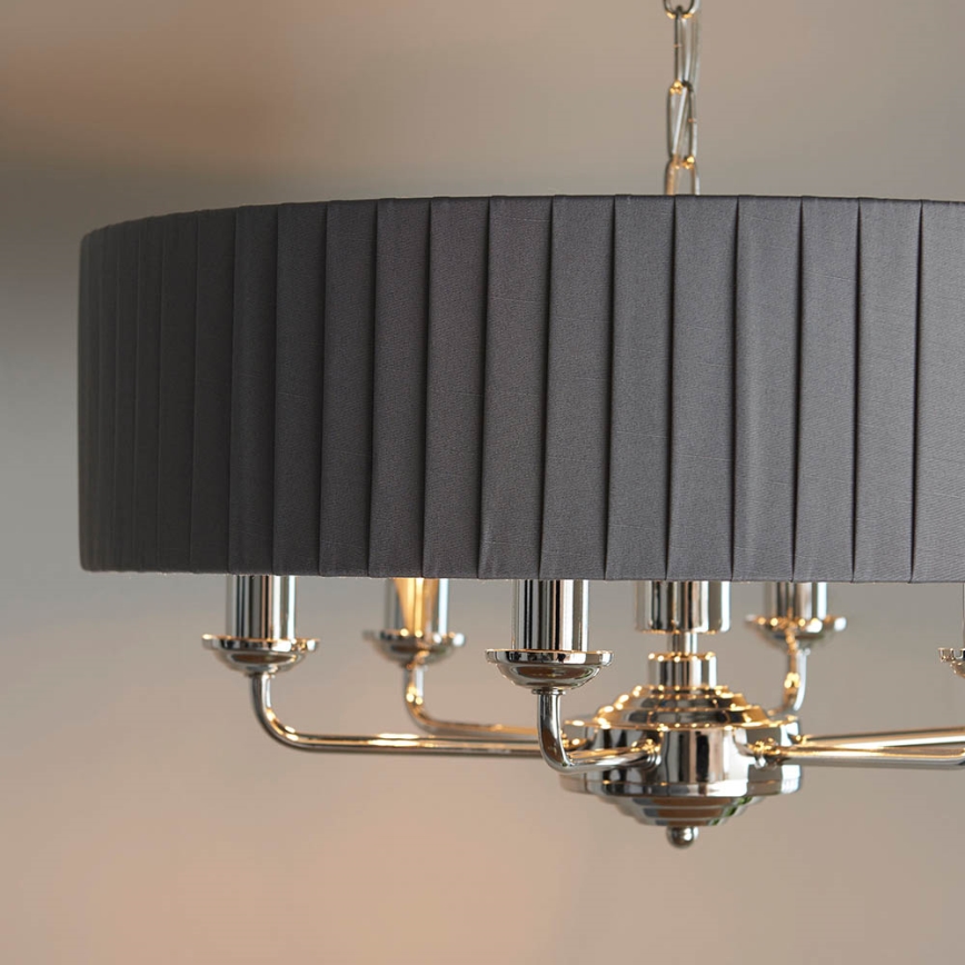 Endon 94397 - Lustr na řetězu HIGHCLERE 6xE14/40W/230V šedá/lesklý chrom