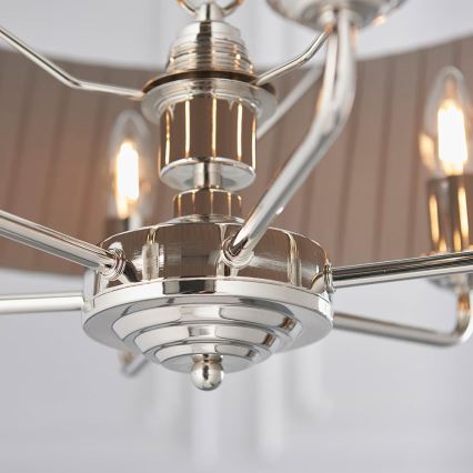 Endon 94397 - Lustr na řetězu HIGHCLERE 6xE14/40W/230V šedá/lesklý chrom
