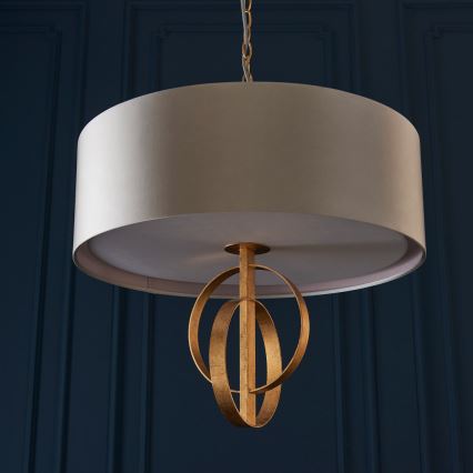 Endon 95212 - Lustr na řetězu 3xE27/10W/230V pr. 60 cm šedá/mosaz