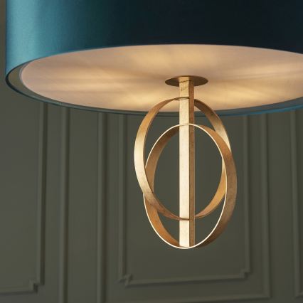 Endon 95219 - Lustr na řetězu 5xE27/10W/230V pr. 70 cm modrá/mosaz