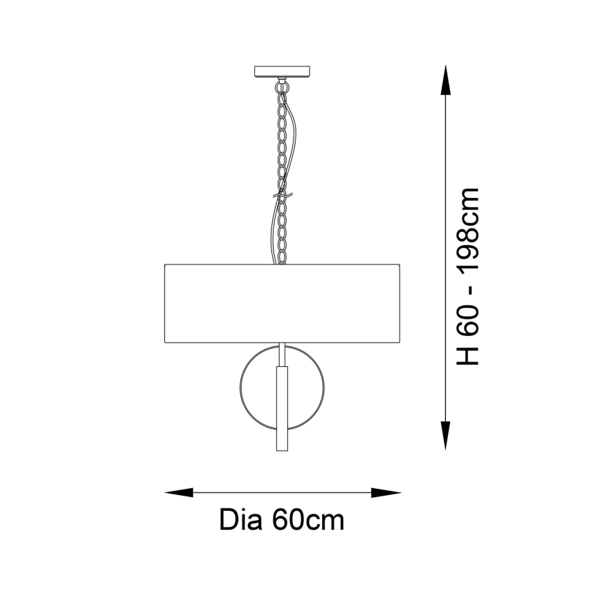 Endon 95220 - Lustr na řetězu 3xE27/10W/230V pr. 60 cm modrá/mosaz
