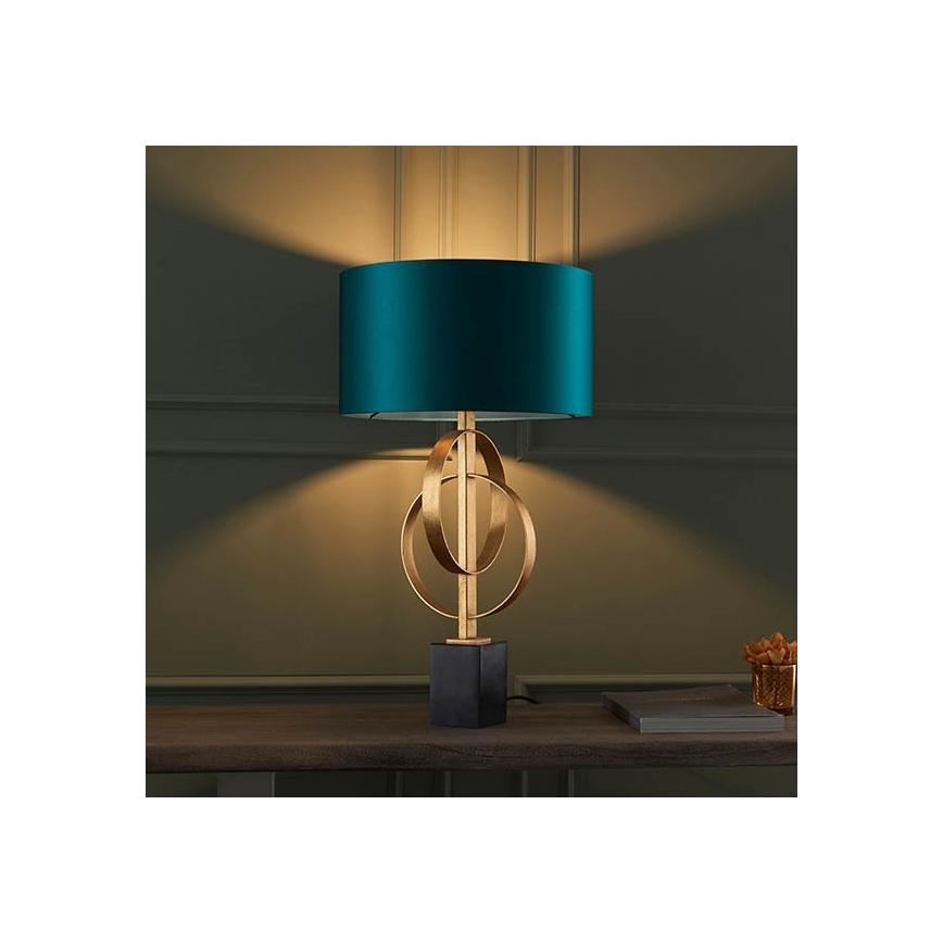 Endon 95221 - Stolní lampa 1xE27/10W/230V modrá/mosaz/černá