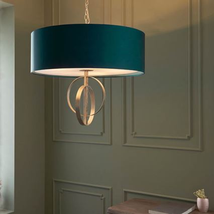 Endon 95223 - Lustr na řetězu 5xE27/10W/230V pr. 70 cm modrá/šedá