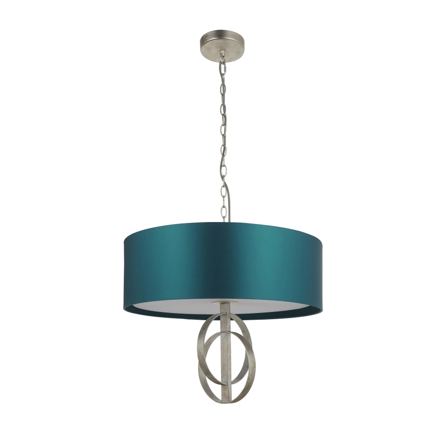 Endon 95224 - Lustr na řetězu 3xE27/10W/230V pr. 60 cm modrá/šedá