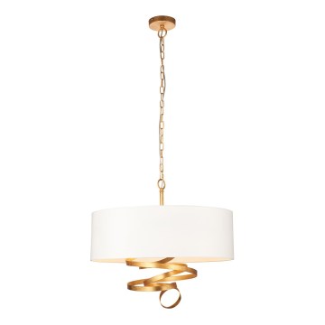 Endon 95268 - Lustr na řetězu 3xE14/6W/230V pr. 60 cm bílá/mosaz