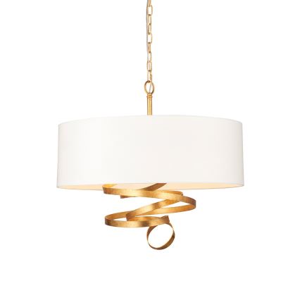 Endon 95268 - Lustr na řetězu 3xE14/6W/230V pr. 60 cm bílá/mosaz