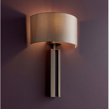 Endon 95449 - Nástěnná lampa 1xE27/10W/230V béžová/matný chrom