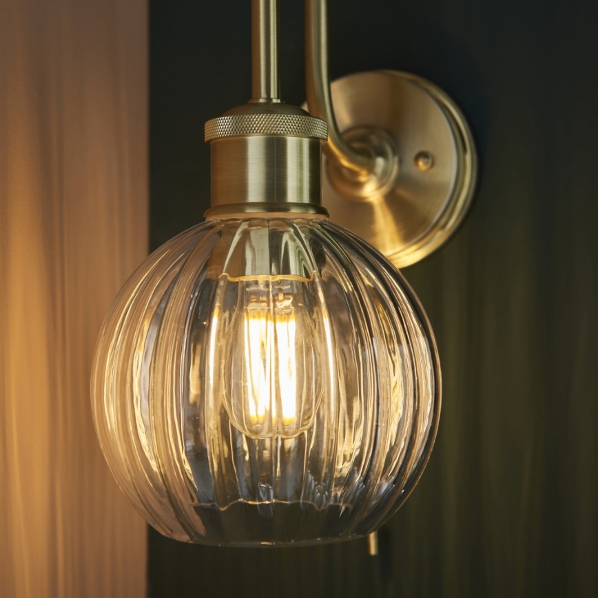 Endon 95507 - Koupelnové nástěnné svítidlo KENDALL 1xE27/10W/230V IP44 mosaz