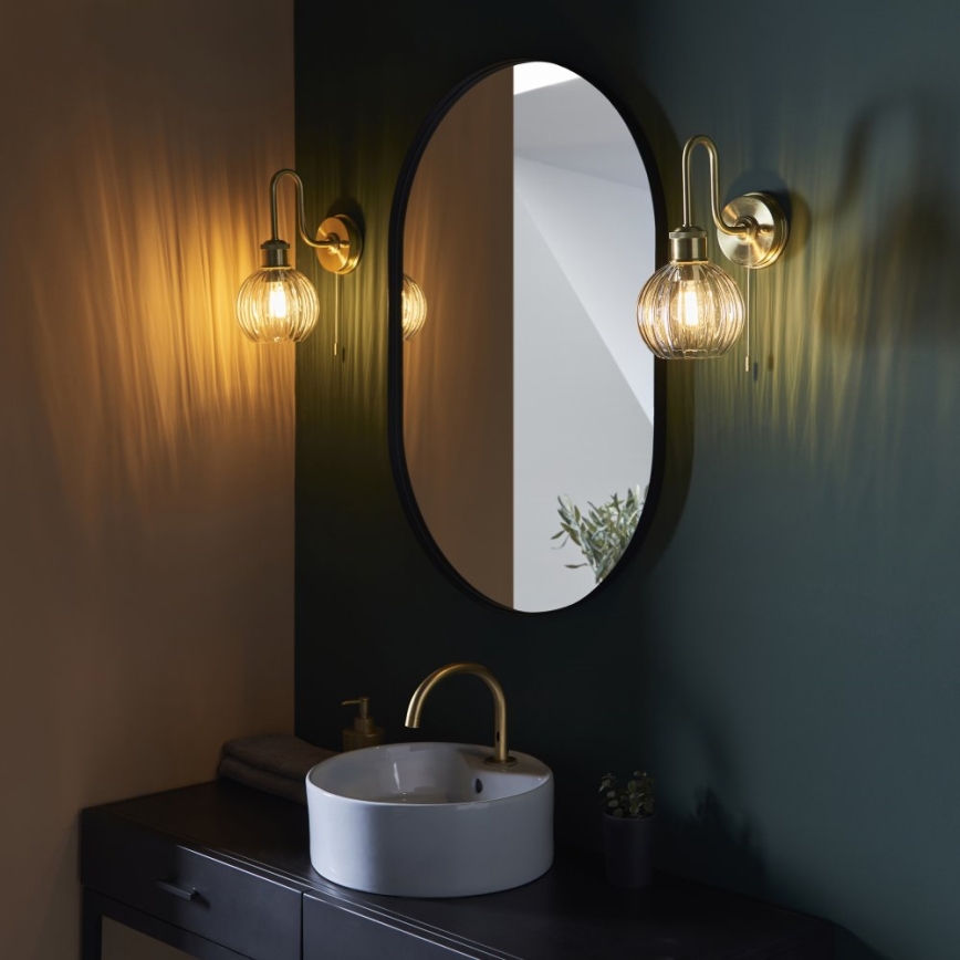 Endon 95507 - Koupelnové nástěnné svítidlo KENDALL 1xE27/10W/230V IP44 mosaz