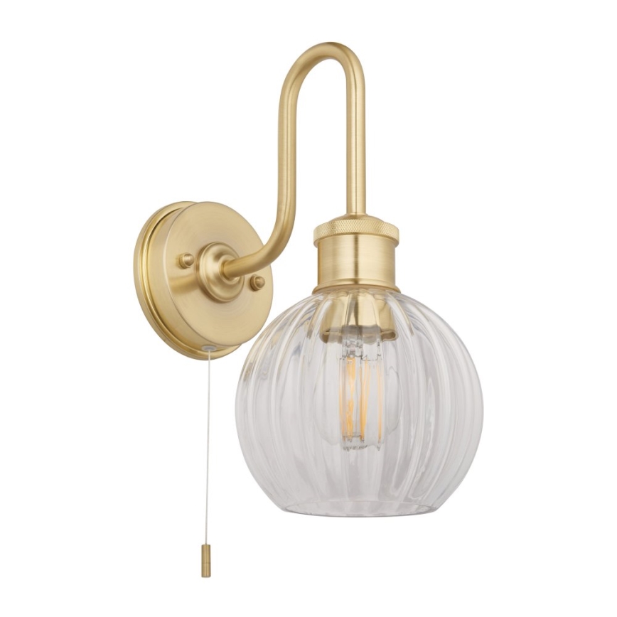 Endon 95507 - Koupelnové nástěnné svítidlo KENDALL 1xE27/10W/230V IP44 mosaz