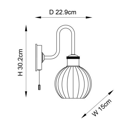 Endon 95507 - Koupelnové nástěnné svítidlo KENDALL 1xE27/10W/230V IP44 mosaz