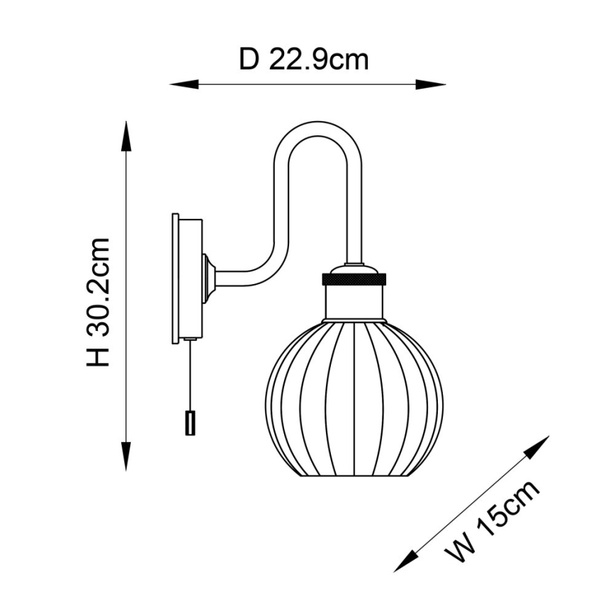 Endon 95507 - Koupelnové nástěnné svítidlo KENDALL 1xE27/10W/230V IP44 mosaz