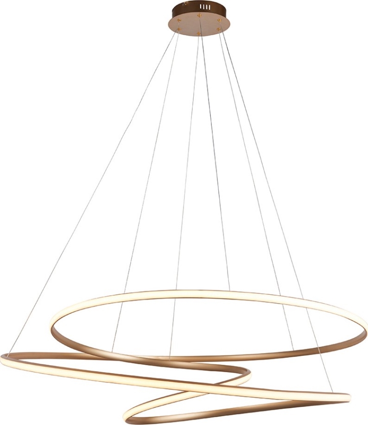 Endon 97645 - LED Stmívatelný lustr na lanku TWIRL LED/131W/230V 3000K zlatá