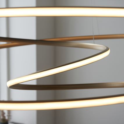 Endon 97645 - LED Stmívatelný lustr na lanku TWIRL LED/131W/230V 3000K zlatá