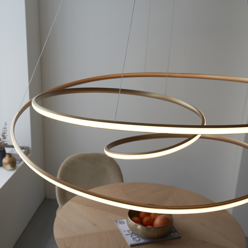 Endon 97645 - LED Stmívatelný lustr na lanku TWIRL LED/131W/230V 3000K zlatá