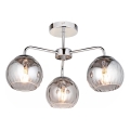 Endon 97971 - Přisazený lustr DIMPLE 3xE14/25W/230V lesklý chrom/kouřová šedá