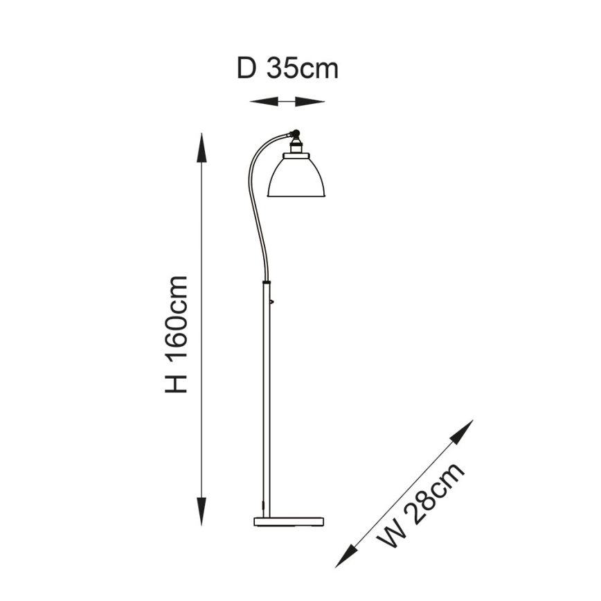 Endon 98748 - Stojací lampa FRANKLIN 1xE27/10W/230V mosaz/černá
