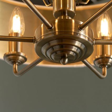 Endon 98933 - Lustr na řetězu HIGHCLERE 6xE14/40W/230V bílá/mosaz