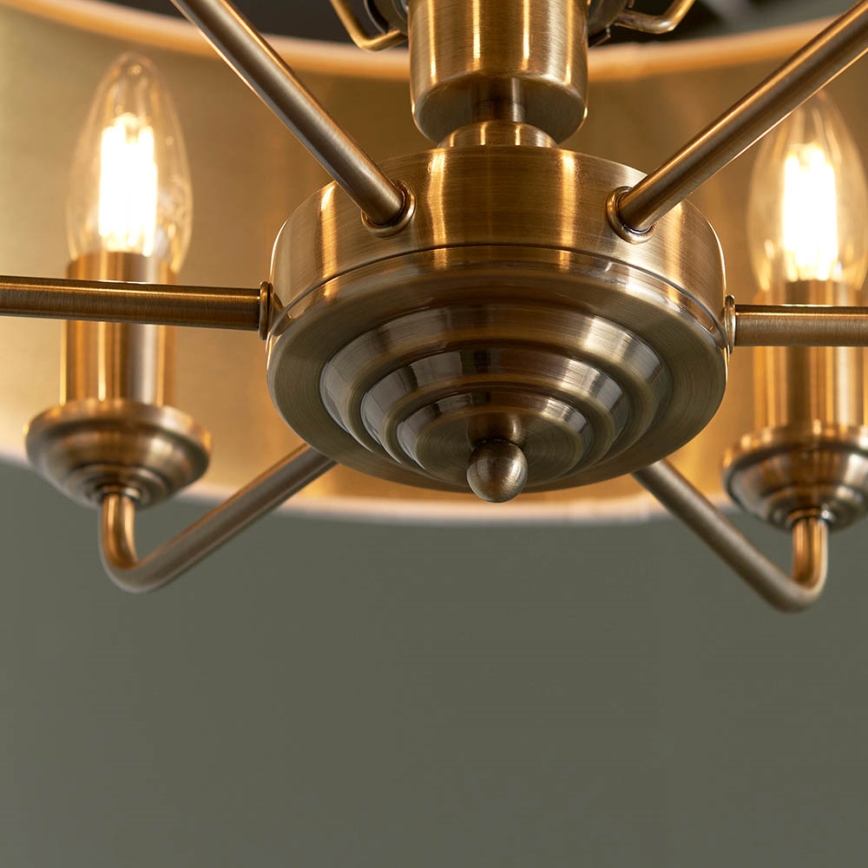 Endon 98933 - Lustr na řetězu HIGHCLERE 6xE14/40W/230V bílá/mosaz