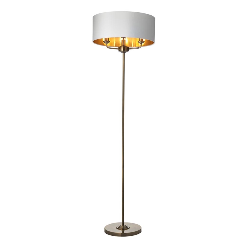 Endon 98935 - Stojací lampa HIGHCLERE 3xE14/40W/230V bílá/mosaz pr. 47 cm