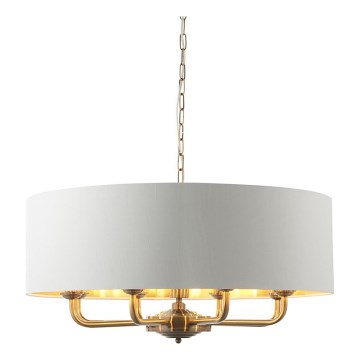 Endon 98938 - Lustr na řetězu HIGHCLERE 8xE14/40W/230V pr. 70 cm bílá/mosaz