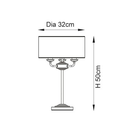 Endon 99149 - Stolní lampa HIGHCLERE 3xE14/18W/230V šedá/lesklý chrom pr. 32 cm