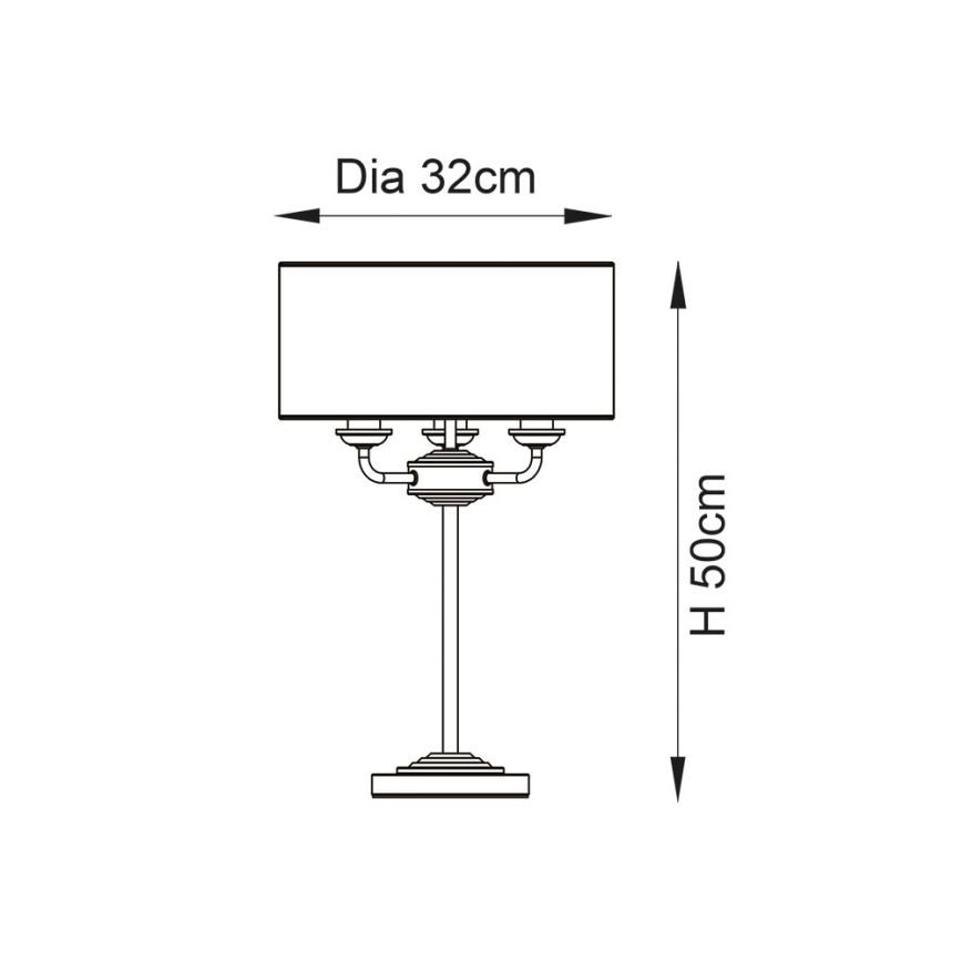 Endon 99149 - Stolní lampa HIGHCLERE 3xE14/18W/230V šedá/lesklý chrom pr. 32 cm