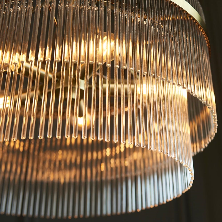 Endon 99166 - Lustr na řetězu MARIETTA 5xE14/7W/230V mosaz/čirá