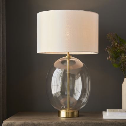 Endon 99292 - Stmívatelná stolní lampa KELDA 1xE27/10W/230V krémová/zlatá