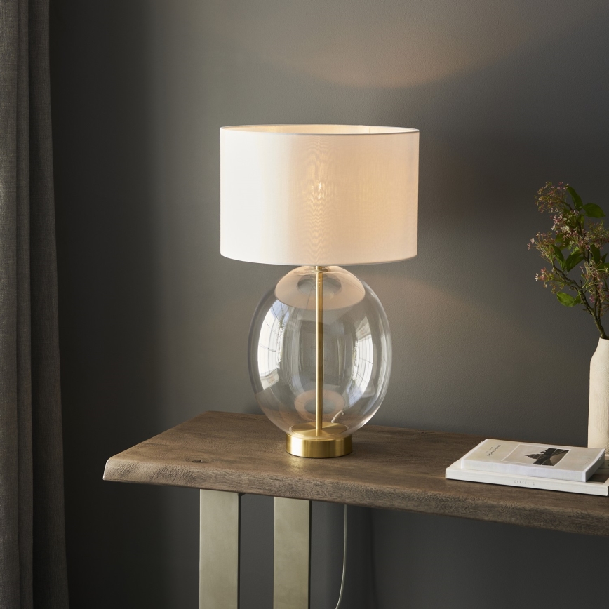 Endon 99292 - Stmívatelná stolní lampa KELDA 1xE27/10W/230V krémová/zlatá