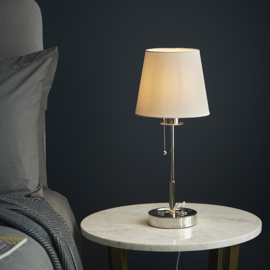 Endon 99596 - Stolní lampa 1xE27/10W/230V bílá/lesklý chrom